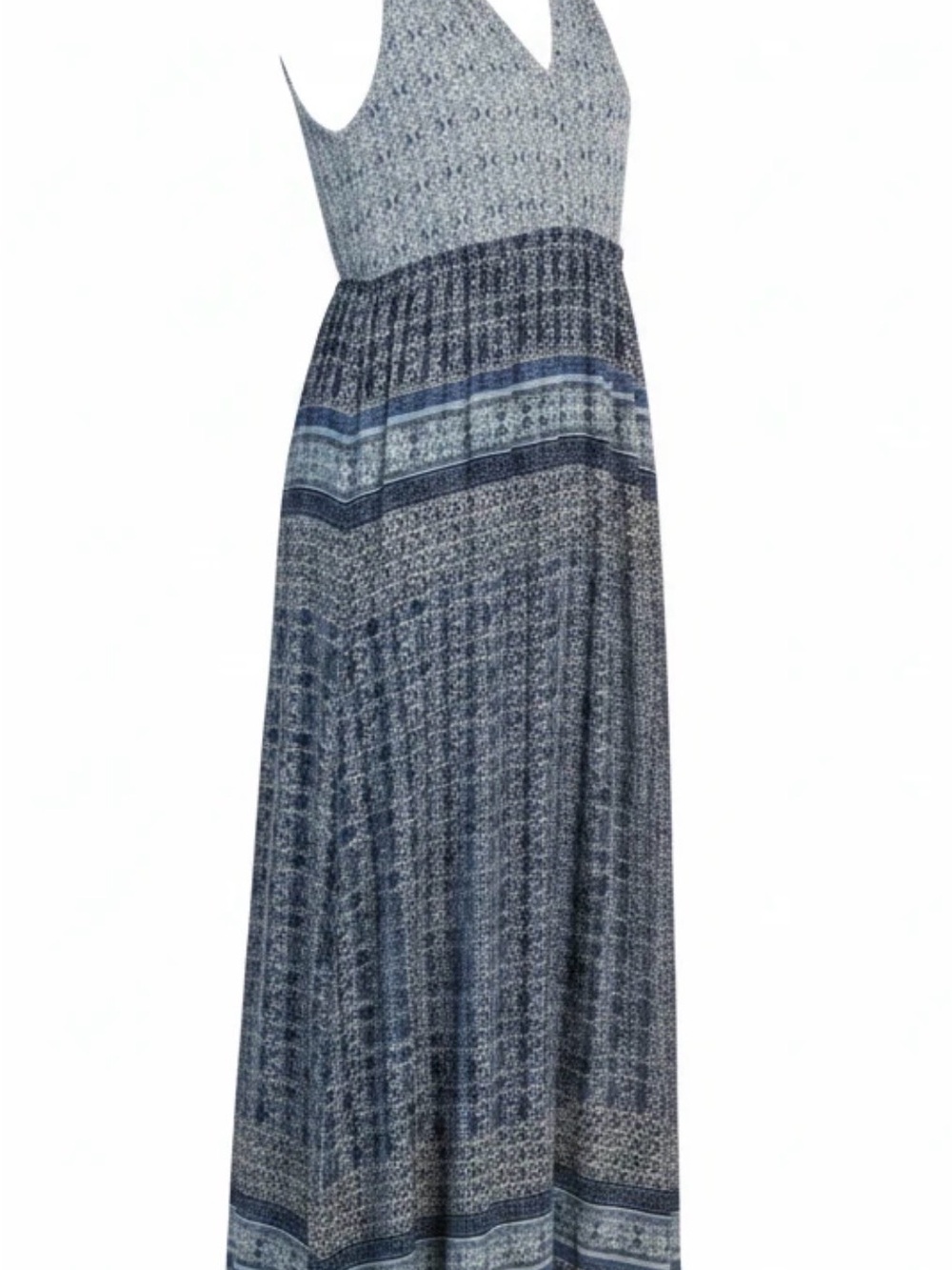 Boho Navy Printed Maxi Skirt